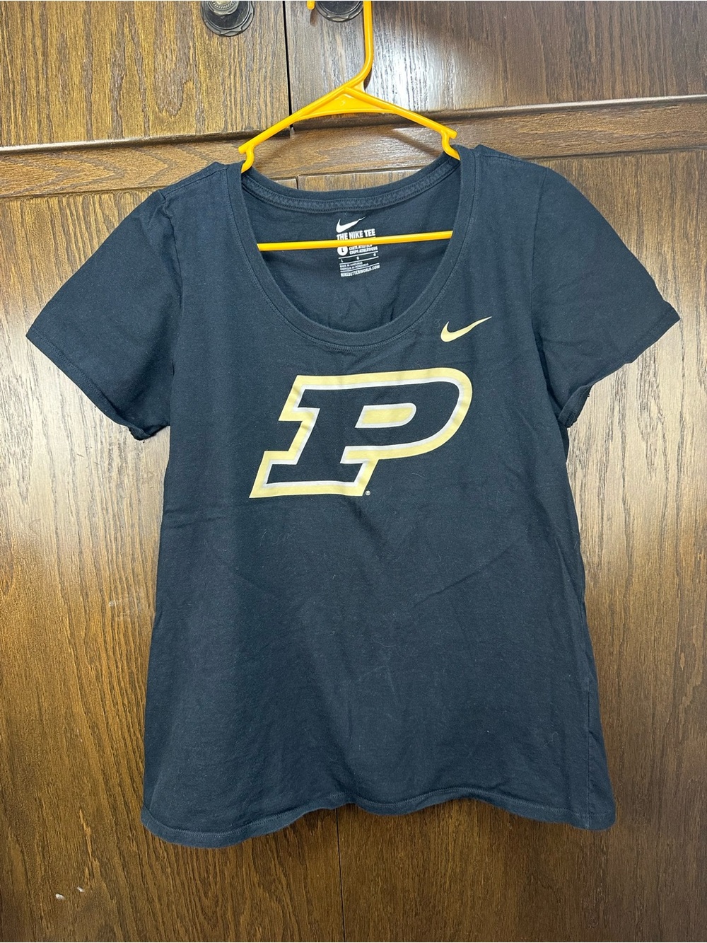 Nike Kids Black Tee with Gold Purdue 'P' Logo